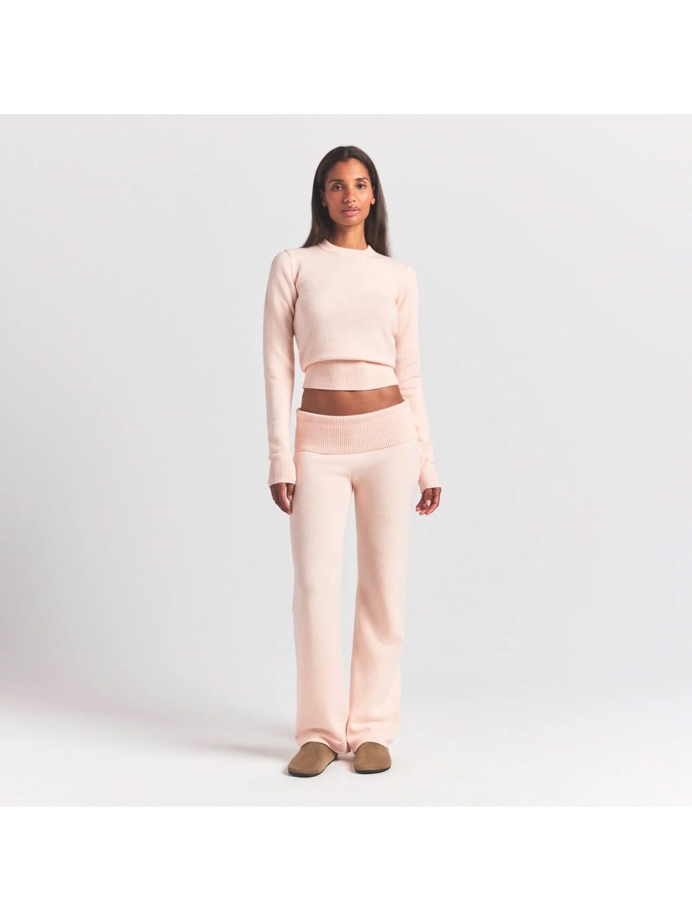 Skims sweater knit fold over pants primrose